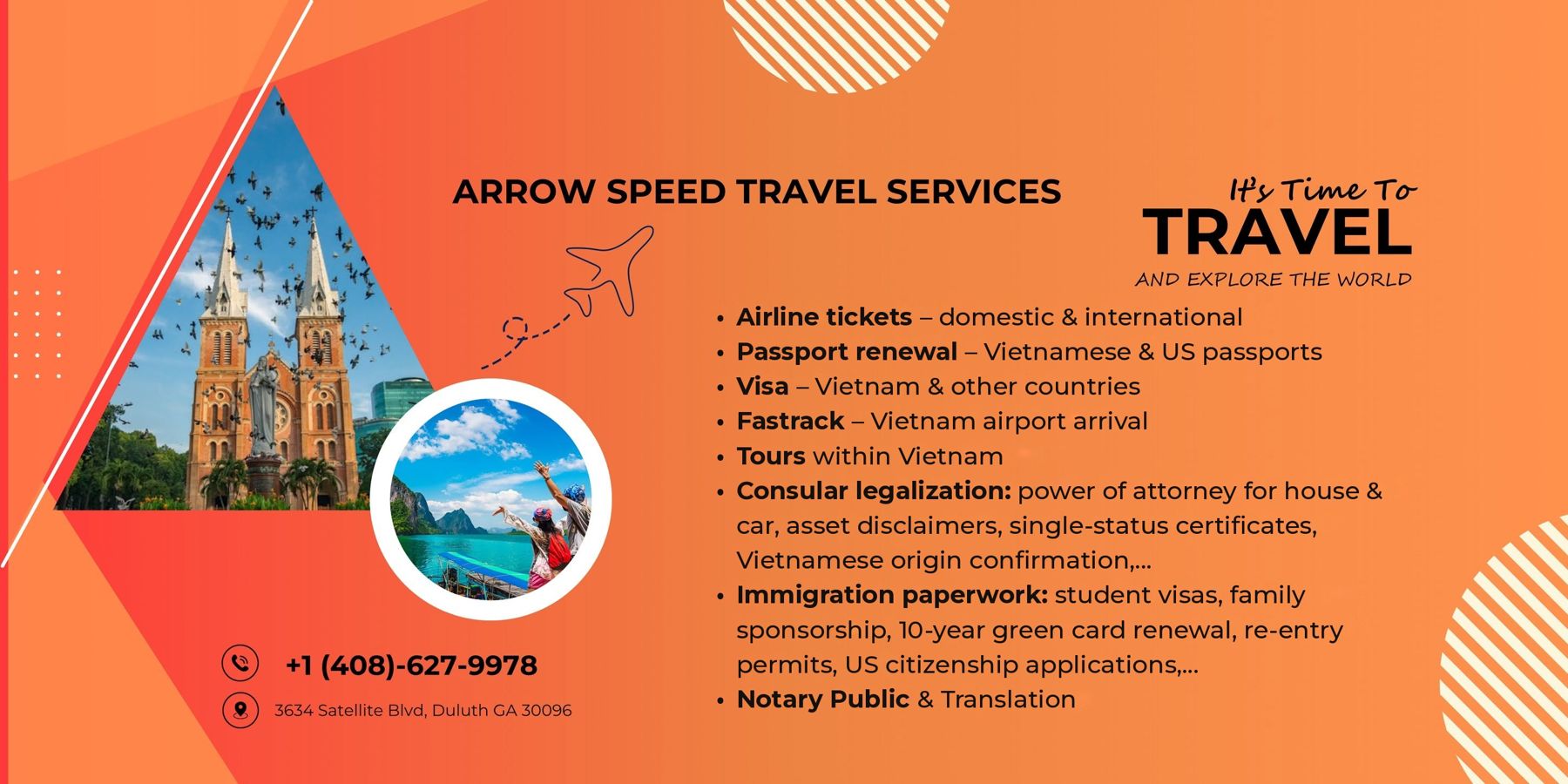 Arrow Speed Travel services flyer